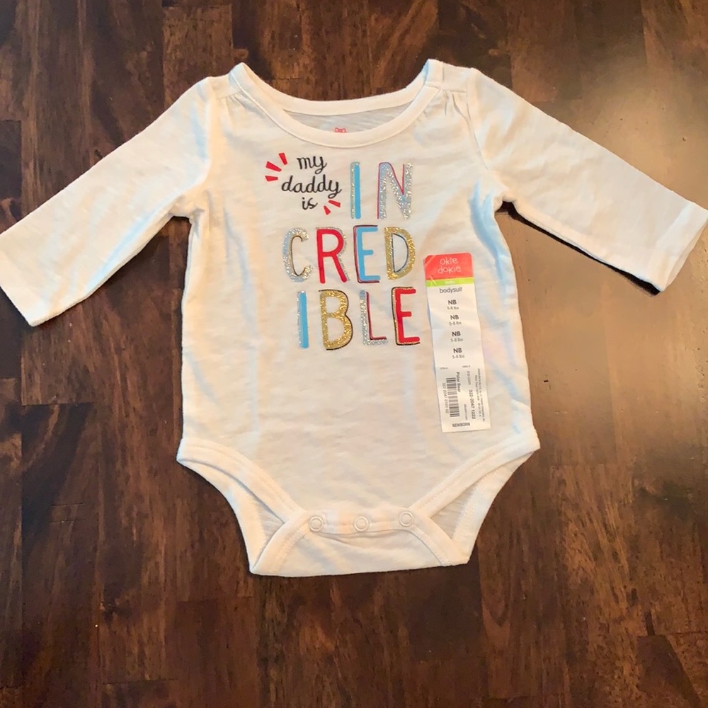 🎉3/$15 🎉HP❤️NWT okie dokie long sleeved newborn onesie